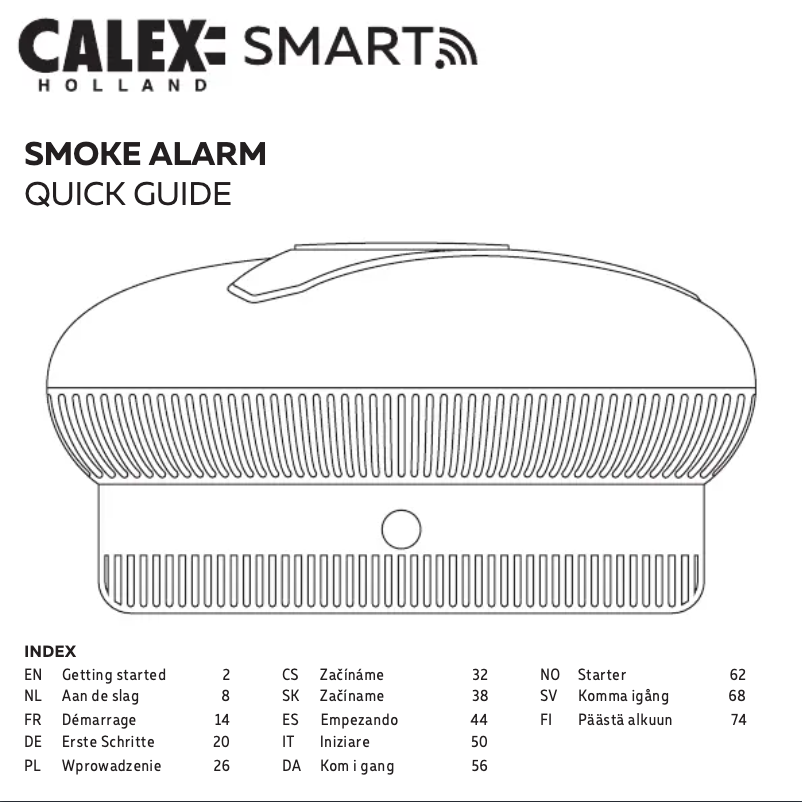 Page 1 de la notice Manuel utilisateur Calex Smart Smoke Alarm