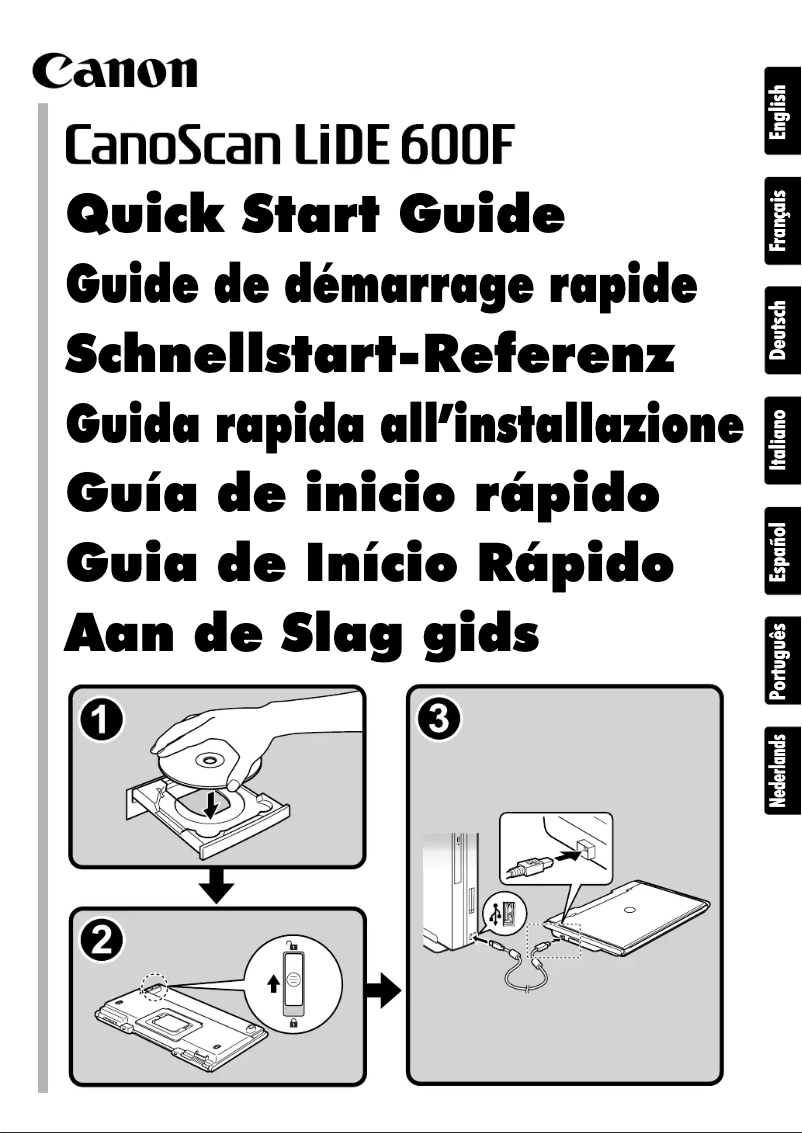 Image de la première page du manuel de l'appareil CanoScan LiDE 600F