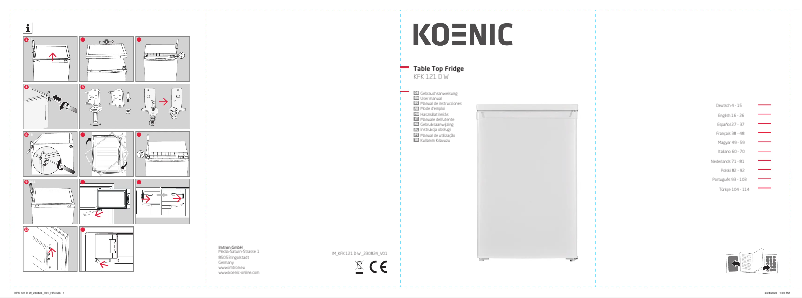 Page 1 de la notice Manuel utilisateur Koenic KFK 121 D W