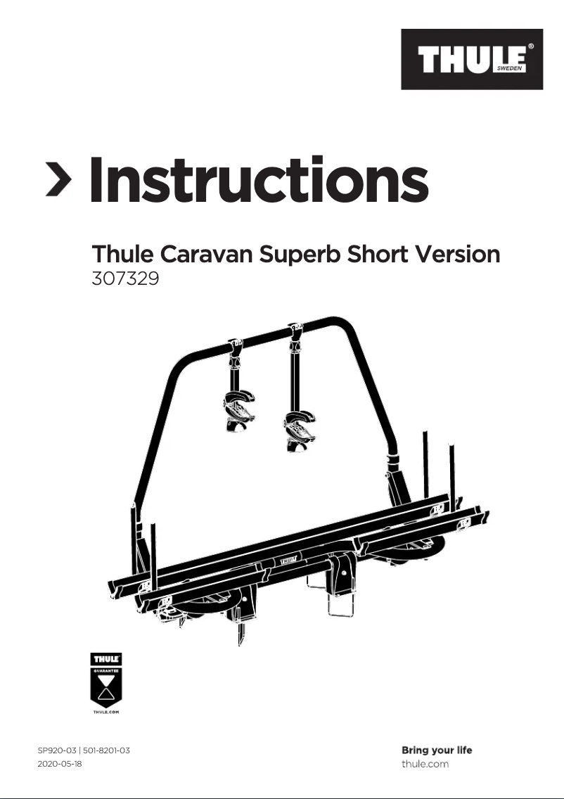 Page 1 de la notice Guide de démarrage rapide Thule Caravan Superb Short