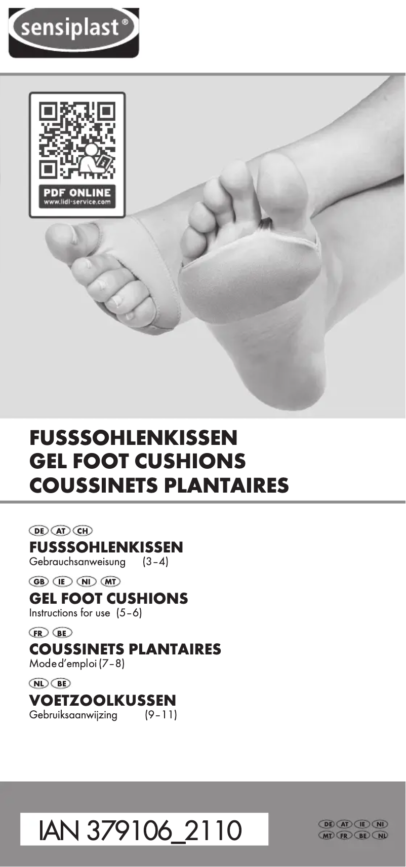 Page 1 de la notice Manuel utilisateur Sensiplast IAN 379106