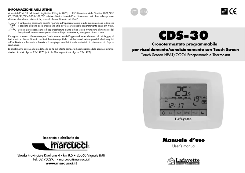 Page 1 de la notice Manuel utilisateur Lafayette CDS-30