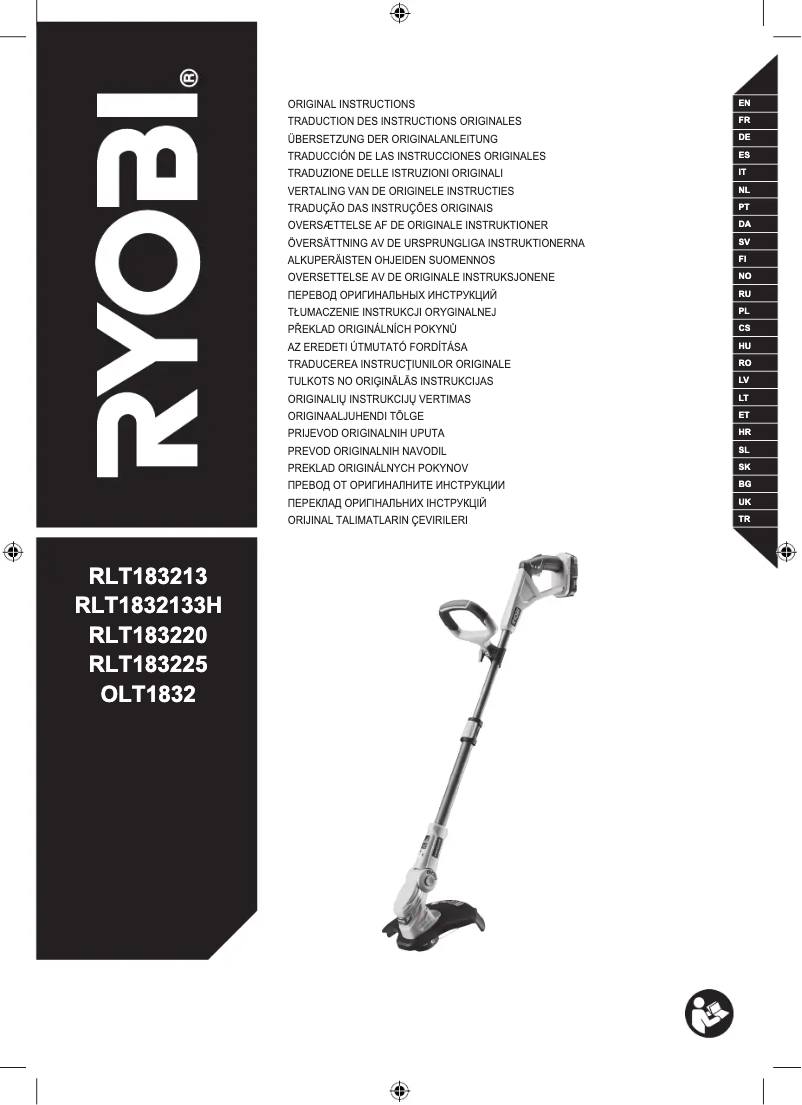 Page 1 of the manual User Manual RYOBI One+ RLT183225F