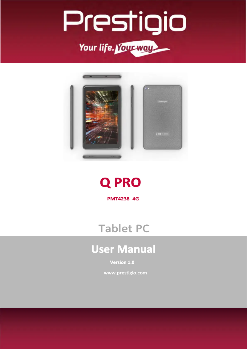 Page n°1 - Manuel utilisateur Prestigio Q PRO