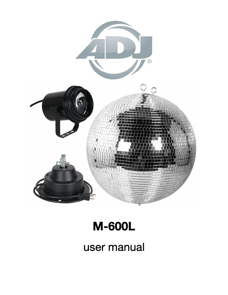 Page 1 de la notice Manuel utilisateur Adj M-600L