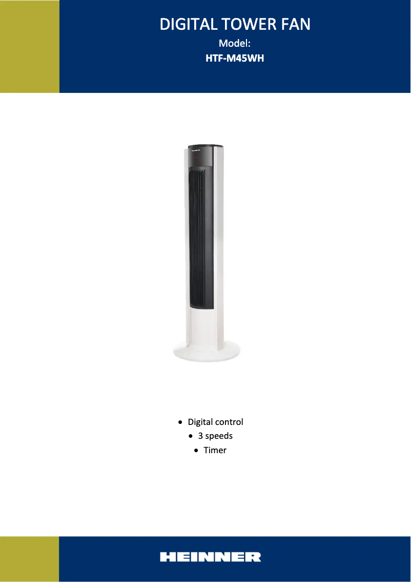 Page 1 de la notice Manuel utilisateur Heinner HTF-M45WH