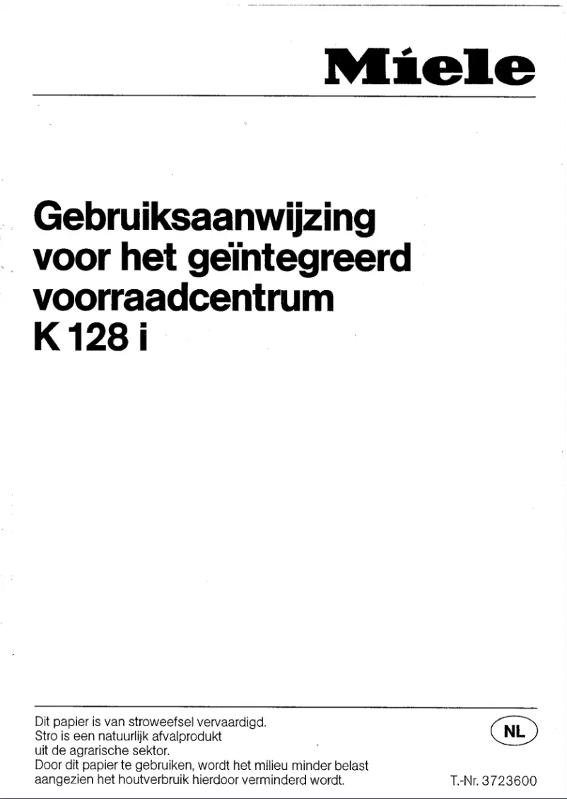 Page n°1 - Manuel utilisateur Miele K 128 I