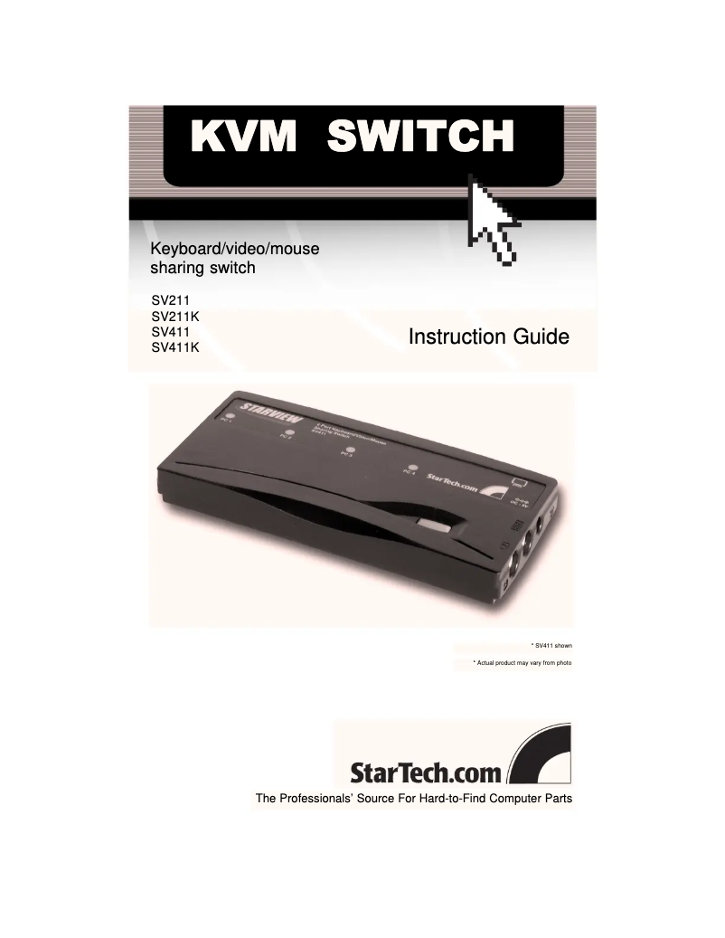 Page 1 de la notice Manuel utilisateur StarTech.com SV211K