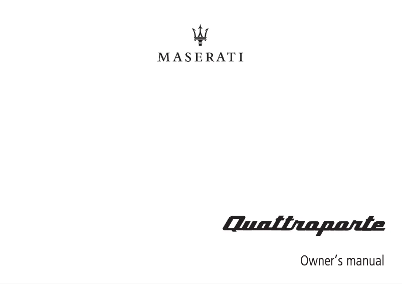 Image de la première page du manuel de l'appareil Quattroporte (2019)