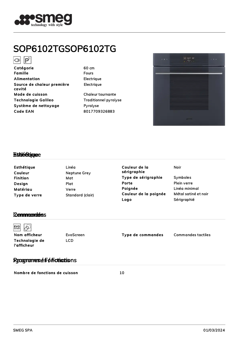 Image de la première page du manuel de l'appareil SOP6102TG