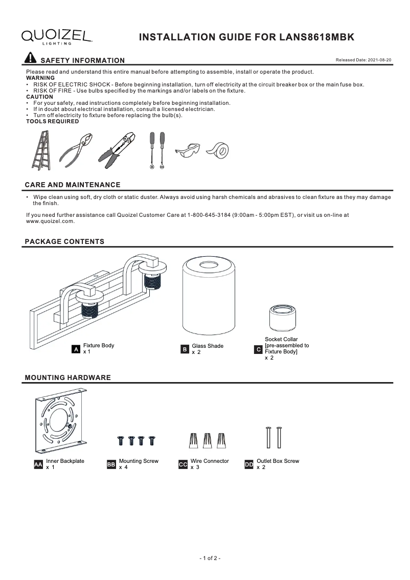 Image de la première page du manuel de l'appareil Lansdowne LANS8618MBK
