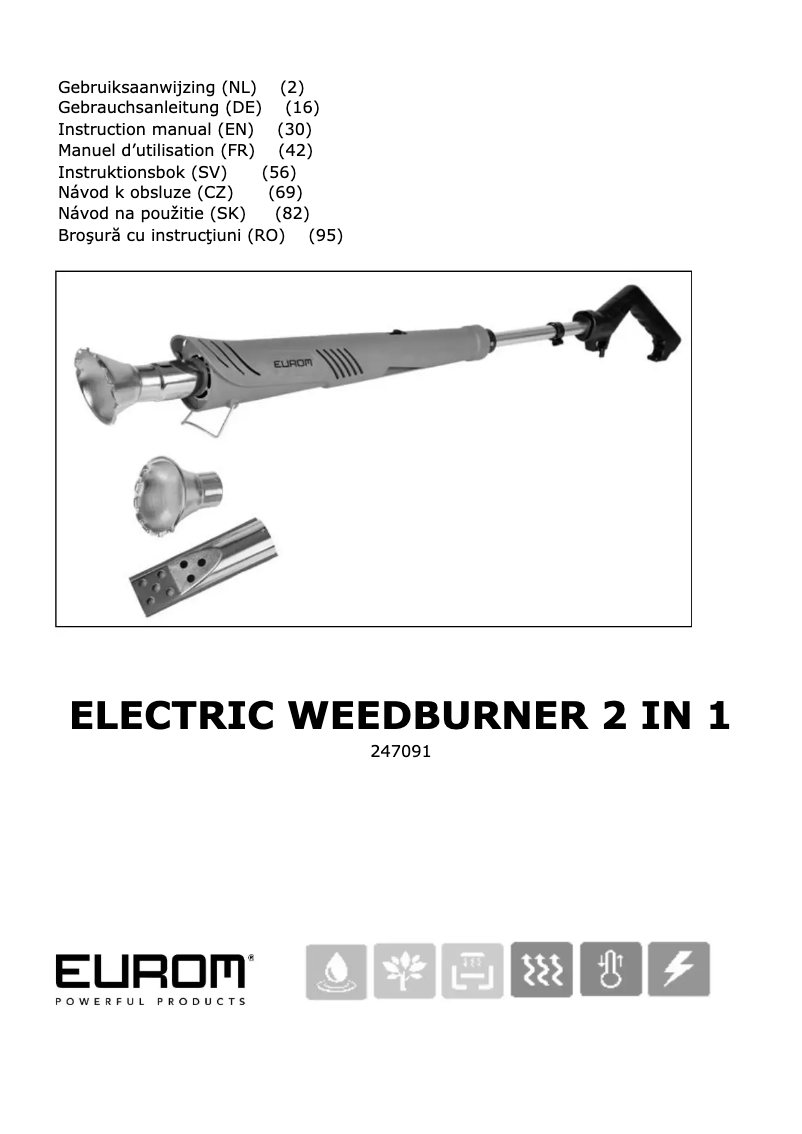 Página 1 del manual Manual de usuario Eurom Electric Weedburner 2-in-1