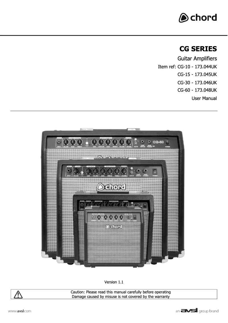 Page n°1 - Manuel utilisateur Chord CG-10