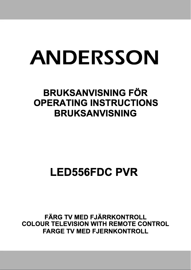 Página 1 del manual Manual de usuario Andersson LED556FDC PVR