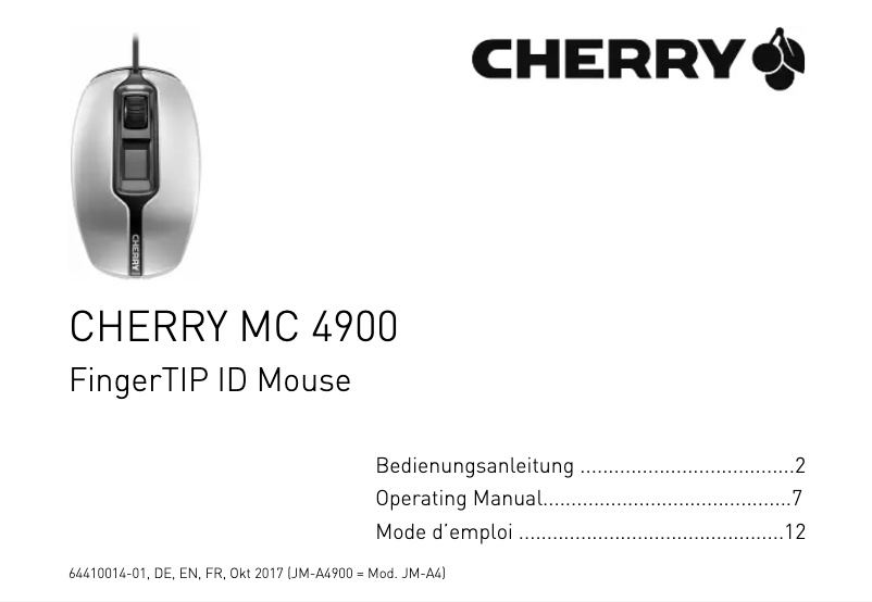 Page 1 de la notice Manuel utilisateur Cherry MC 4900