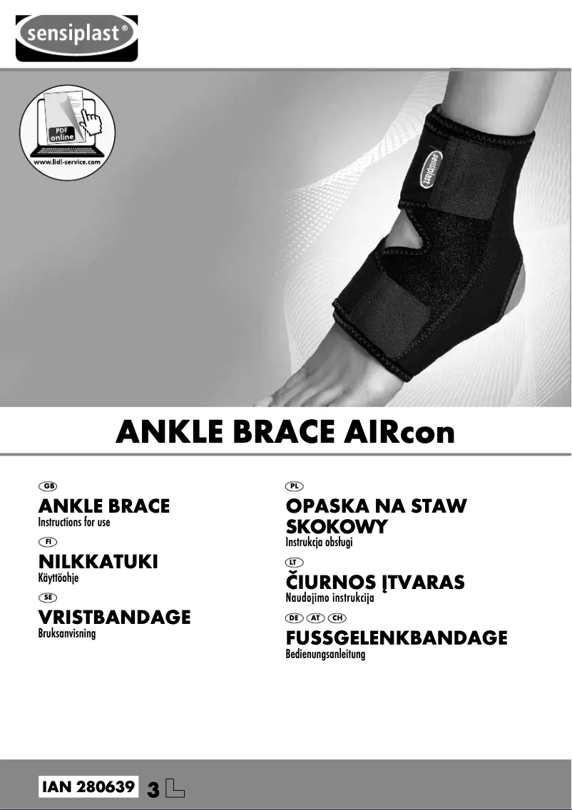 Page n°1 - Manuel utilisateur Sensiplast IAN 280639
