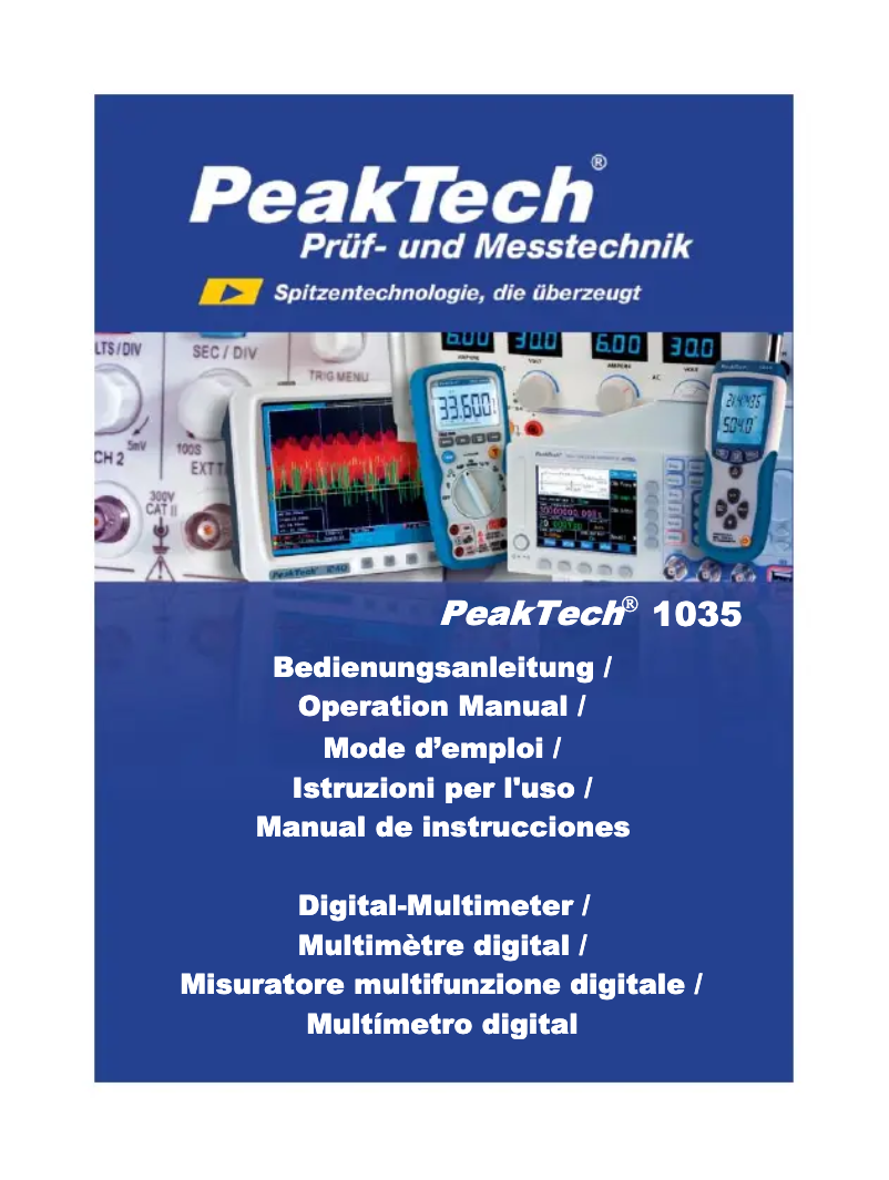 Page n°1 - Manuel utilisateur PeakTech 1035