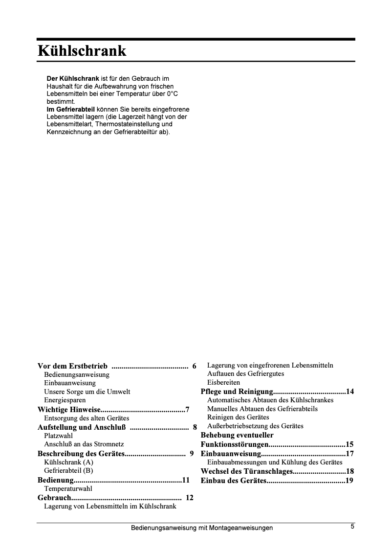 Page 1 de la notice Manuel utilisateur Küppersbusch IK 150-0
