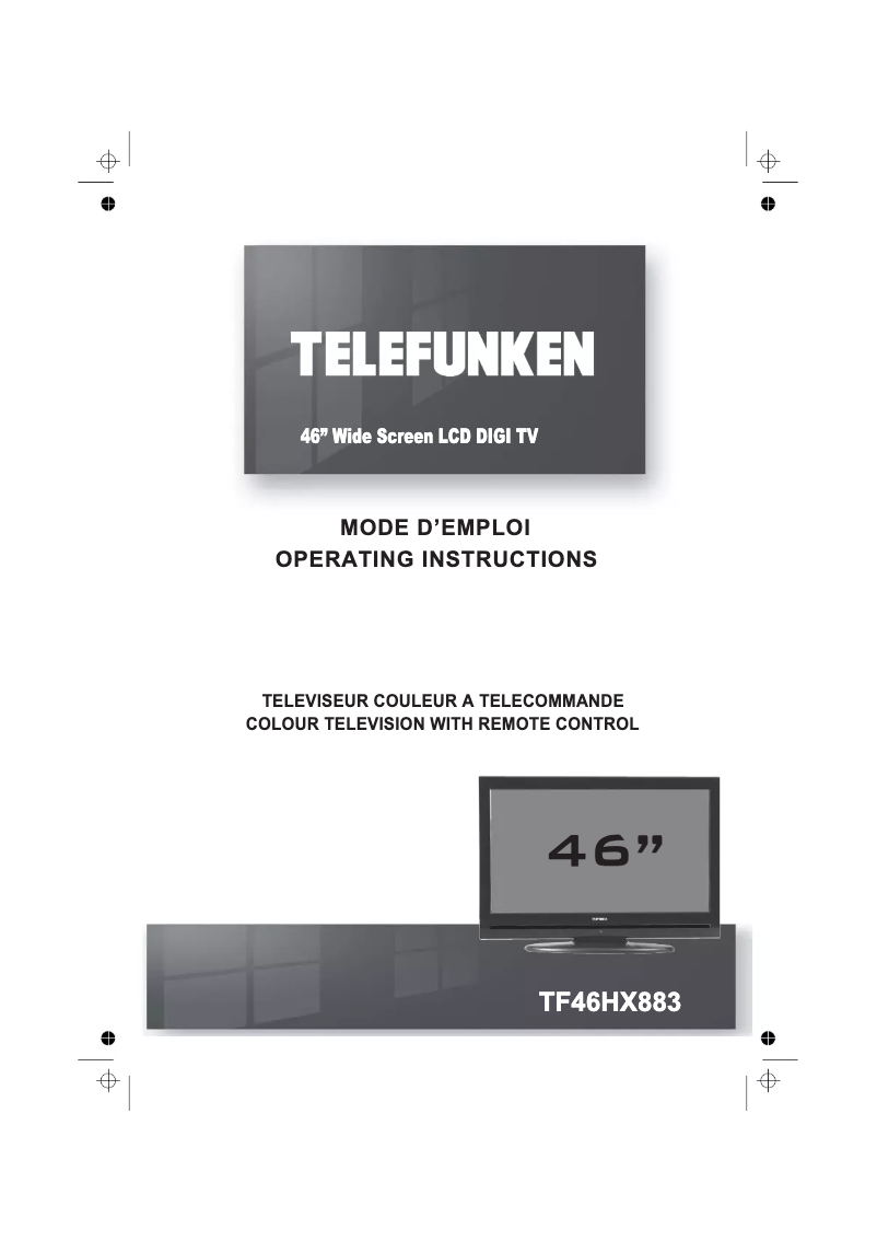 Page 1 de la notice Manuel utilisateur Telefunken TF46HX883