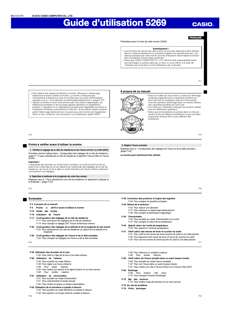 Image de la première page du manuel de l'appareil SGW-500H-1BVER