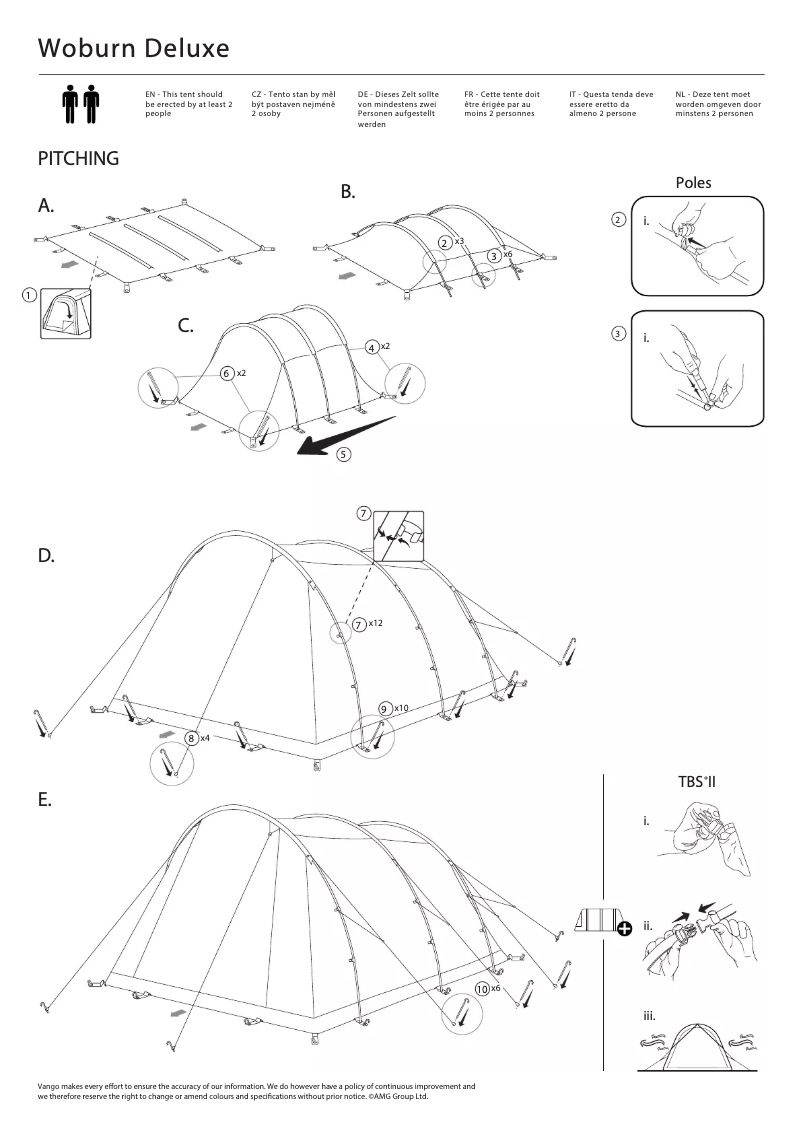 Page 1 de la notice Manuel utilisateur Vango Woburn Deluxe