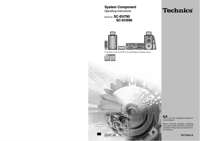 Page 1 de la notice Manuel utilisateur Panasonic SC-EH590