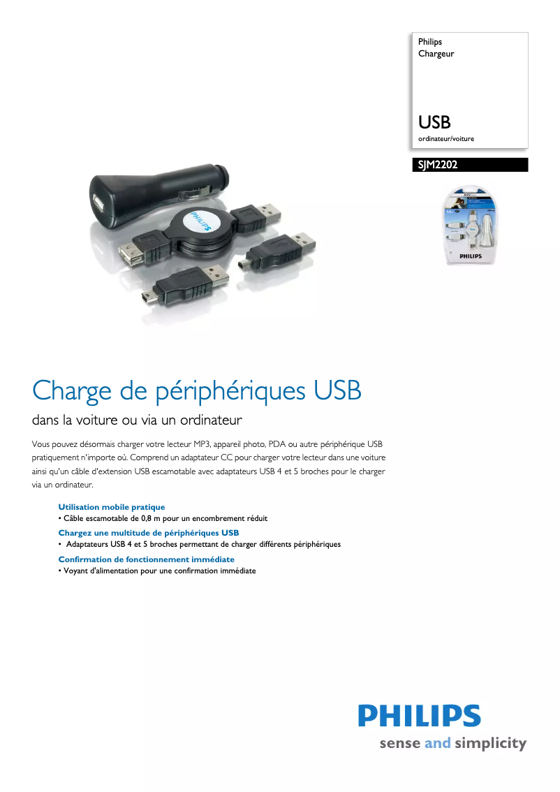 Page n°1 - Fiche technique Philips SJM2202