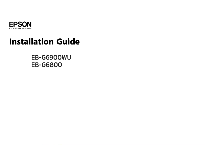 Page 1 de la notice Manuel utilisateur Epson EB-G6900WU