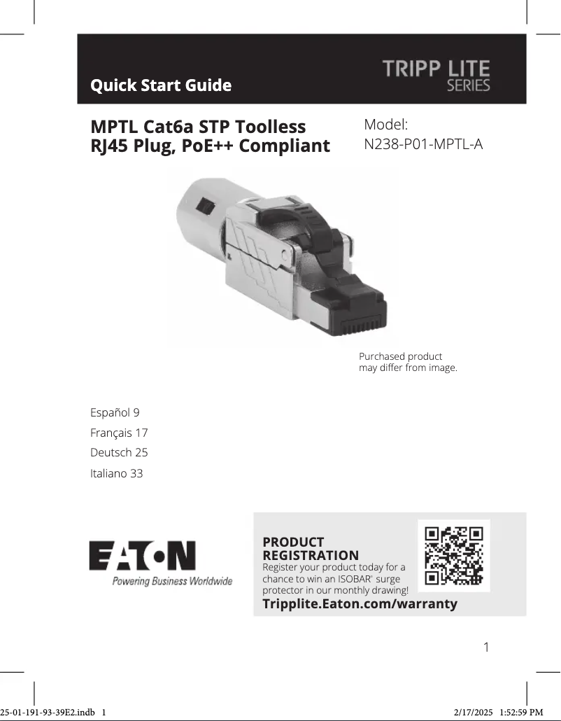 Página 1 del manual Manual de usuario Tripp Lite N238-P01-MPTL-A