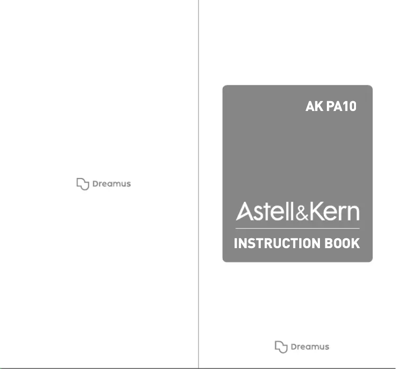 Page 1 de la notice Manuel utilisateur Astell&Kern AK PA10