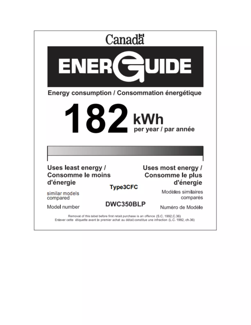 Page 1 de la notice Label énergétique Danby DWC93BLSDB