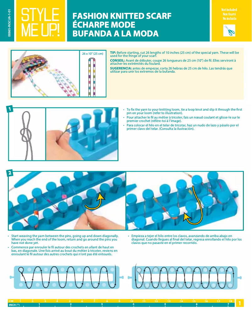 Page 1 de la notice Manuel utilisateur Style Me Up Fashion Knitted Scarf Kit