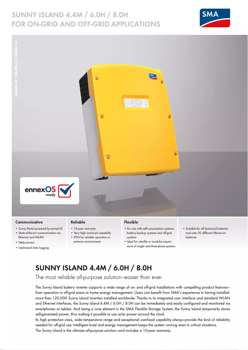 Image de la première page du manuel de l'appareil Sunny Island 6.0H-13