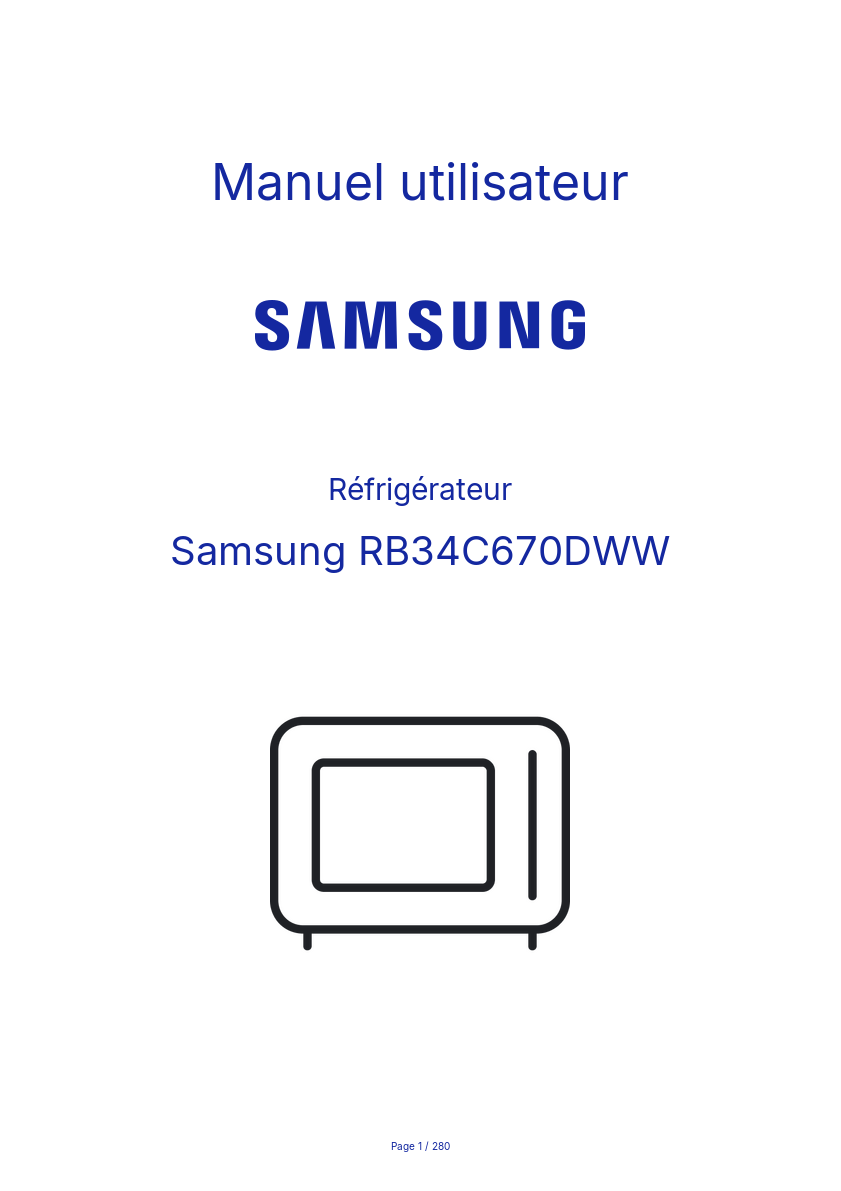 Image de la première page du manuel de l'appareil RB34C670DWW