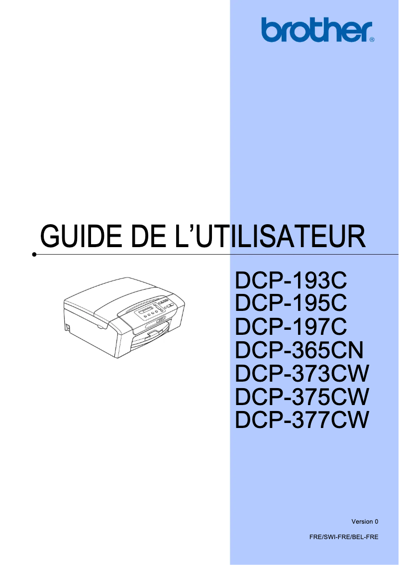 Page 1 de la notice Manuel utilisateur Brother DCP-365CN