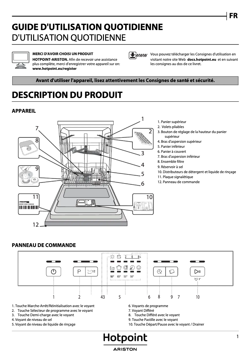 Page 1 de la notice Manuel utilisateur Hotpoint Ariston HBC 2B+26 B
