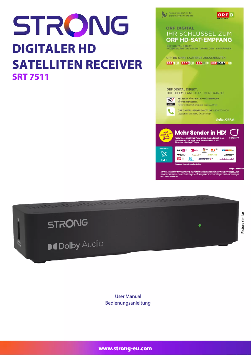 Page 1 de la notice Manuel utilisateur Strong SRT 7511