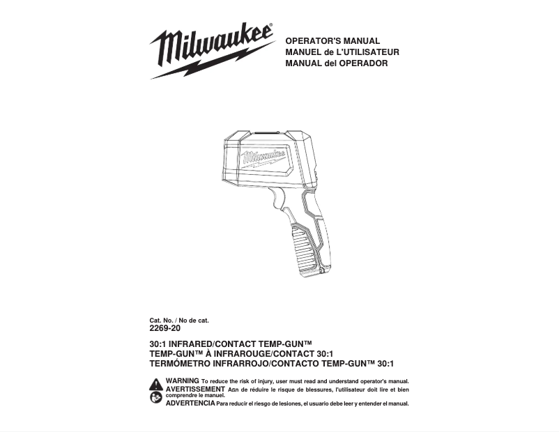 Page n°1 - Manuel utilisateur Milwaukee 2269-20NST