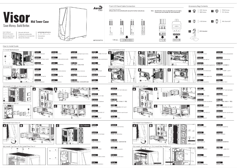 Image de la première page du manuel de l'appareil Visor