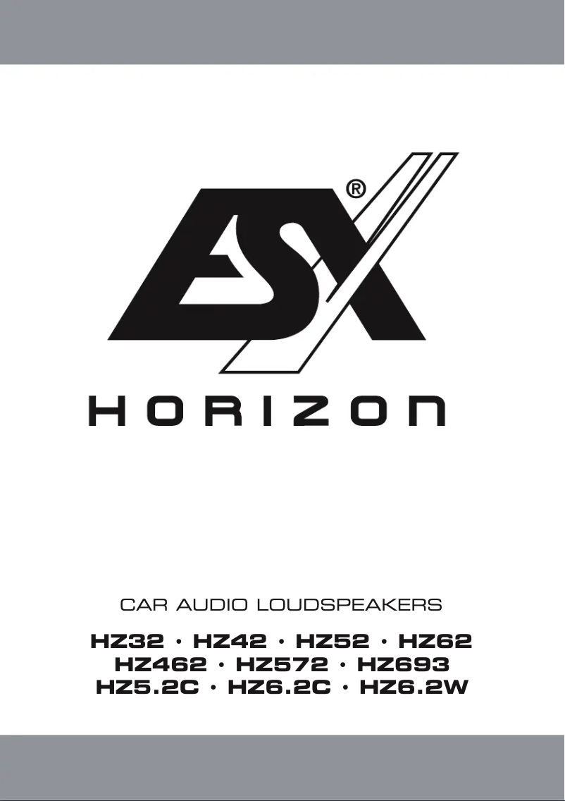 Page 1 de la notice Manuel utilisateur ESX Horizon HZ32