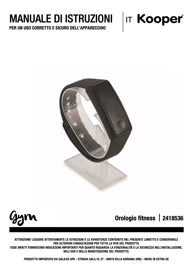 Page 1 of the manual User Manual Kooper 2418536