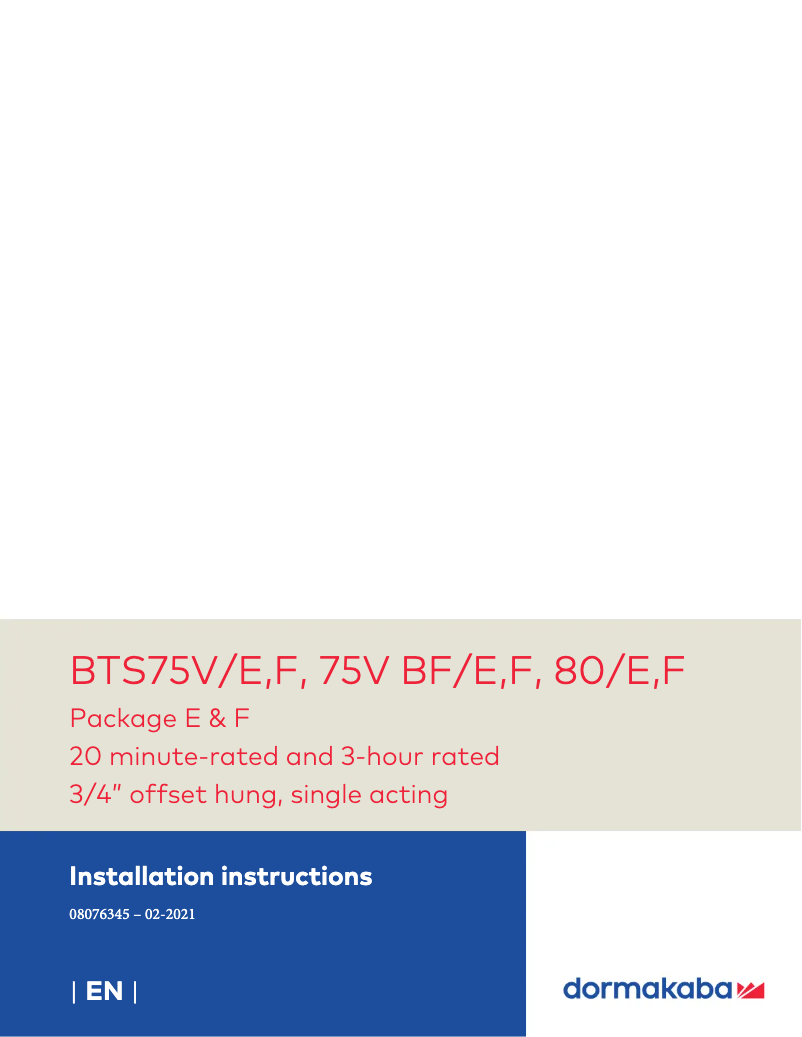 First page image of the manual for BTS80