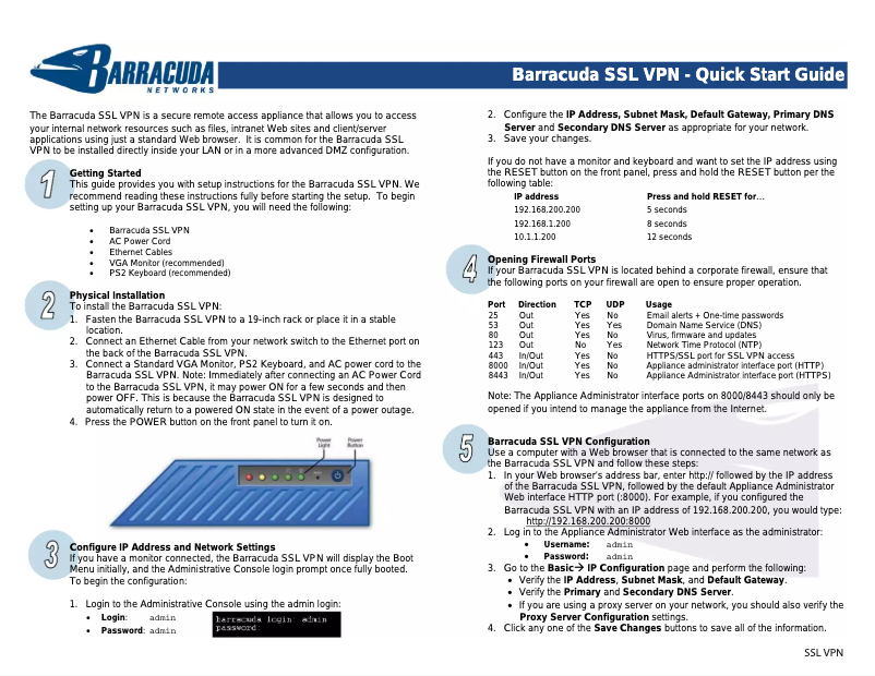 Page n°1 - Manuel utilisateur Barracuda Networks SSL VPN 280