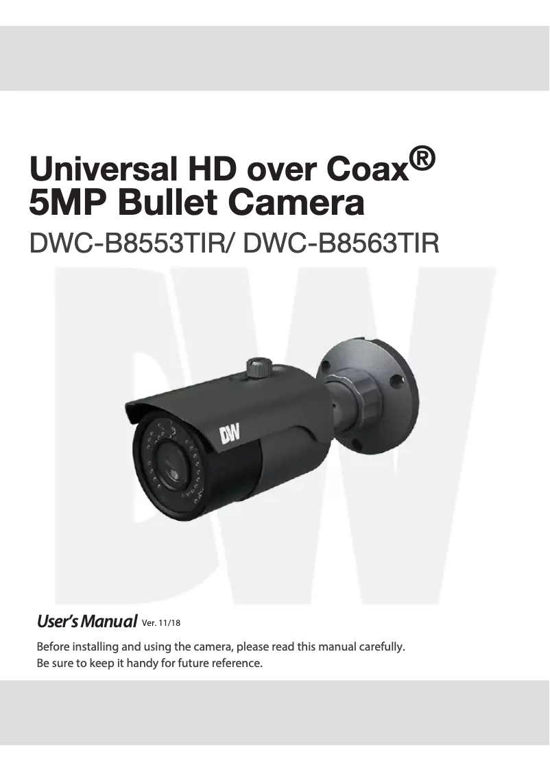 Page n°1 - Manuel utilisateur Digital Watchdog Universal HD over Coax DWC-B8563TIR