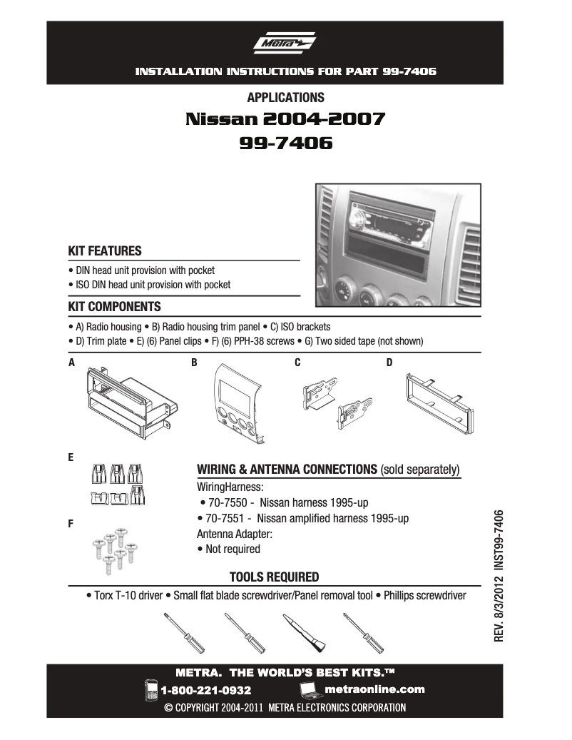 Page n°1 - Mode d'emploi Metra 99-7406