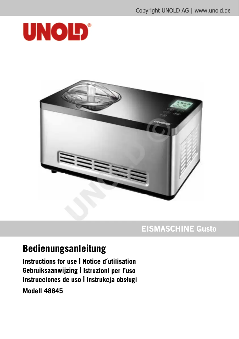 Image de la première page du manuel de l'appareil Gusto 48845