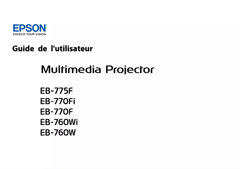 Image de la première page du manuel de l'appareil PowerLite EB-775F