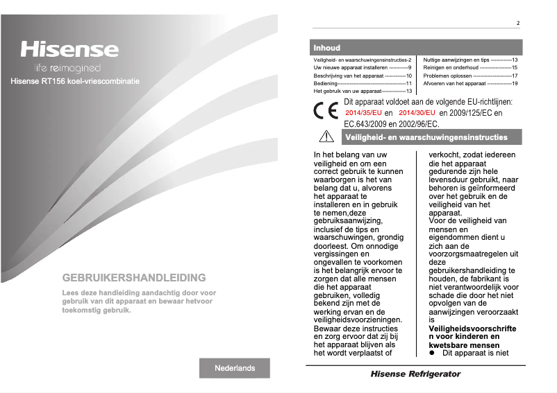 Image de la première page du manuel de l'appareil RT156D4AW1