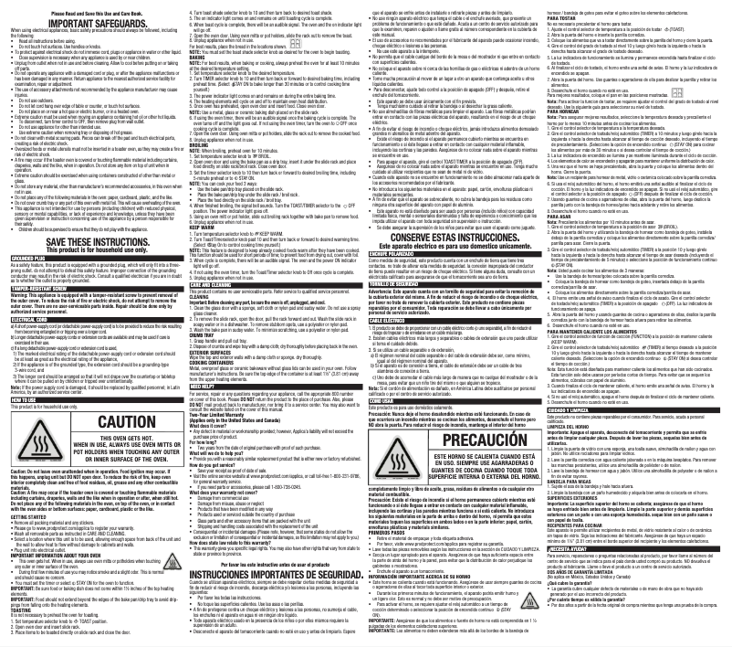 Image de la première page du manuel de l'appareil TO1322SBD