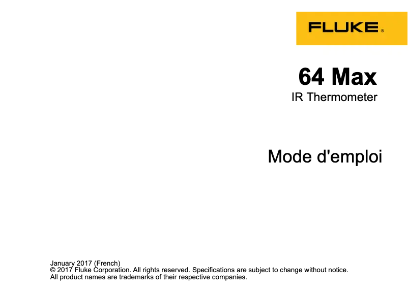 Página 1 del manual Manual de usuario Fluke 64 Max